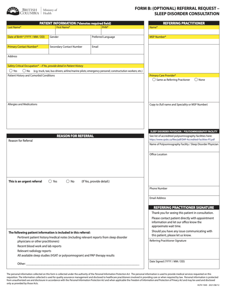 Sleep Disorder Consultation (Form B) Referral Request – The Oscar Galaxy