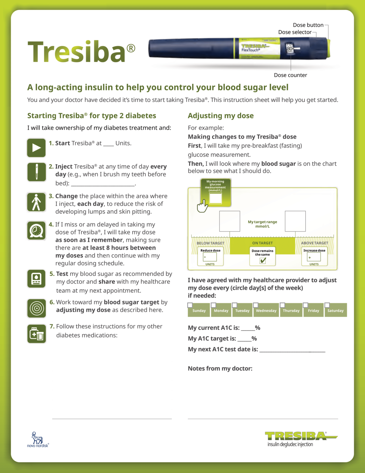 Tresiba (insulin Degludec) Patient Dosing And Titration Tool – EN 2023 ...