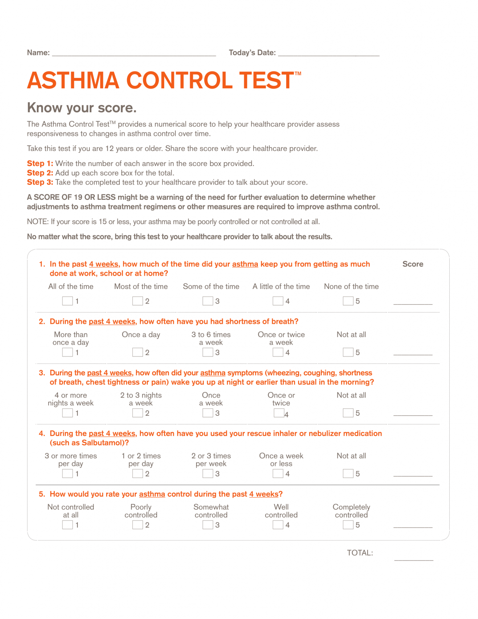 Asthma Control Test – The Oscar Galaxy