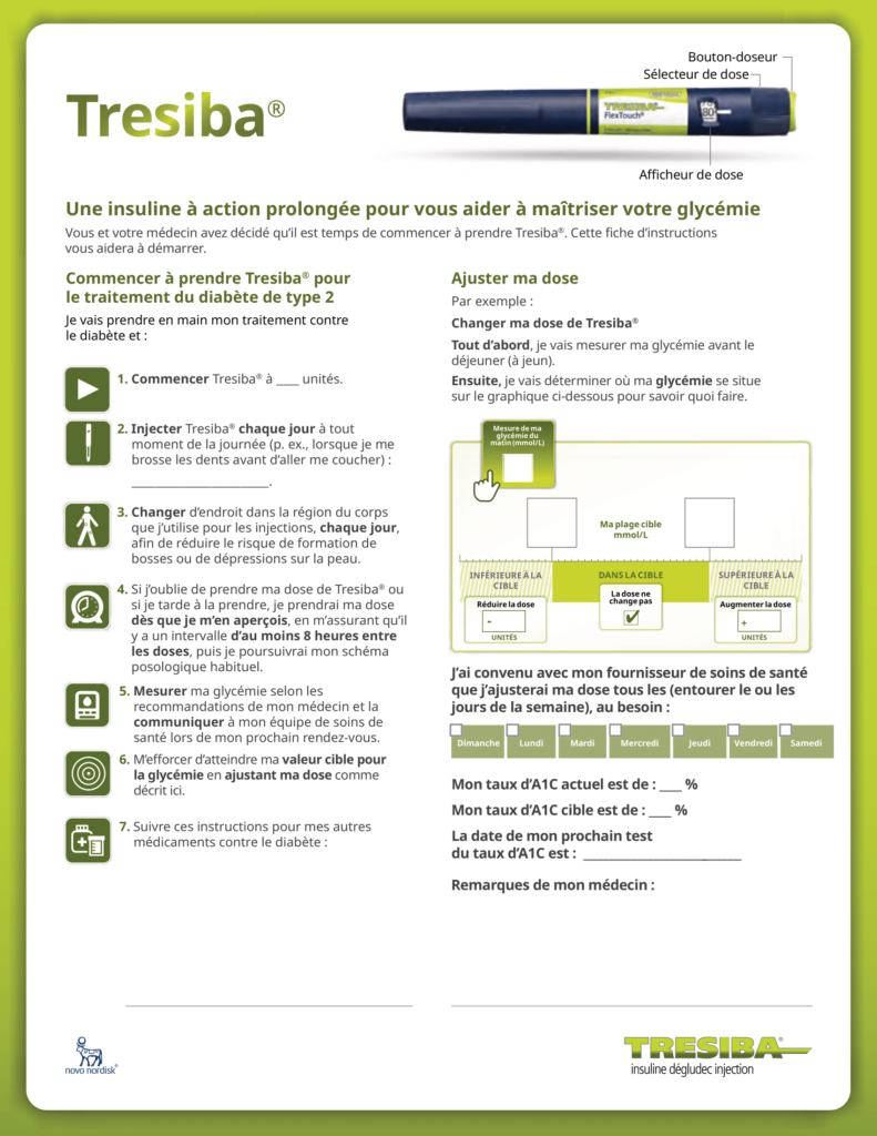 Tresiba (insulin degludec) Outil de dosage et de titration FR 2023 The Oscar Galaxy