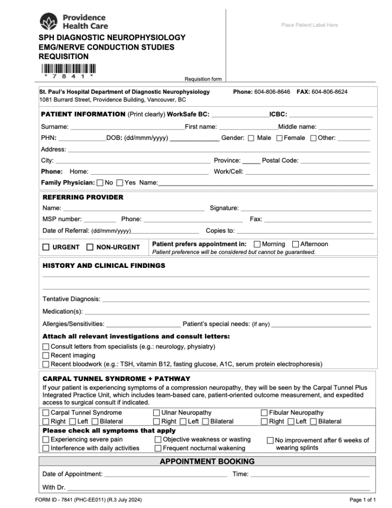 Providence Health Care (PHC) Diagnostic Neurophysiology EMG/Nerve ...