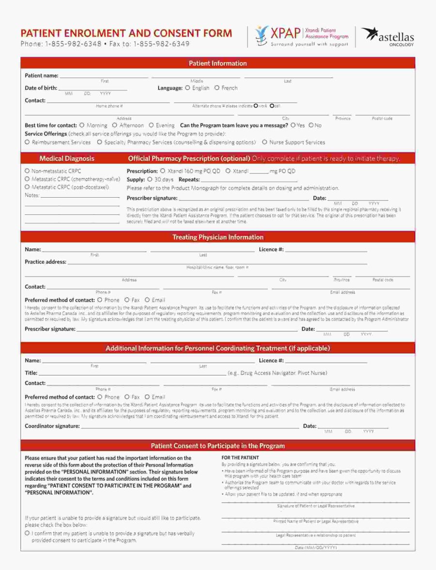 Xtandi XPAP Enrolment Form Feb 2019 ENG BC