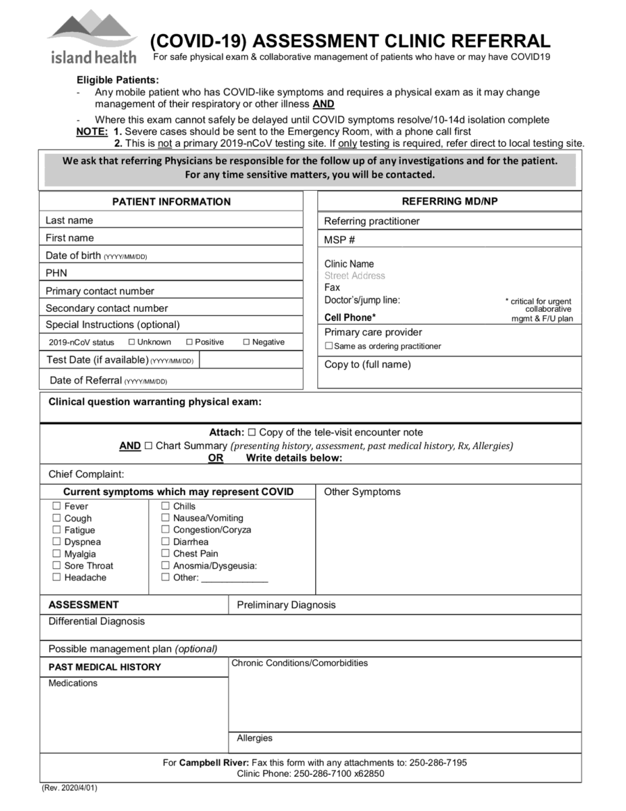 COVID19 Clinic for Campbell River ( Vancouver Island Health Authority