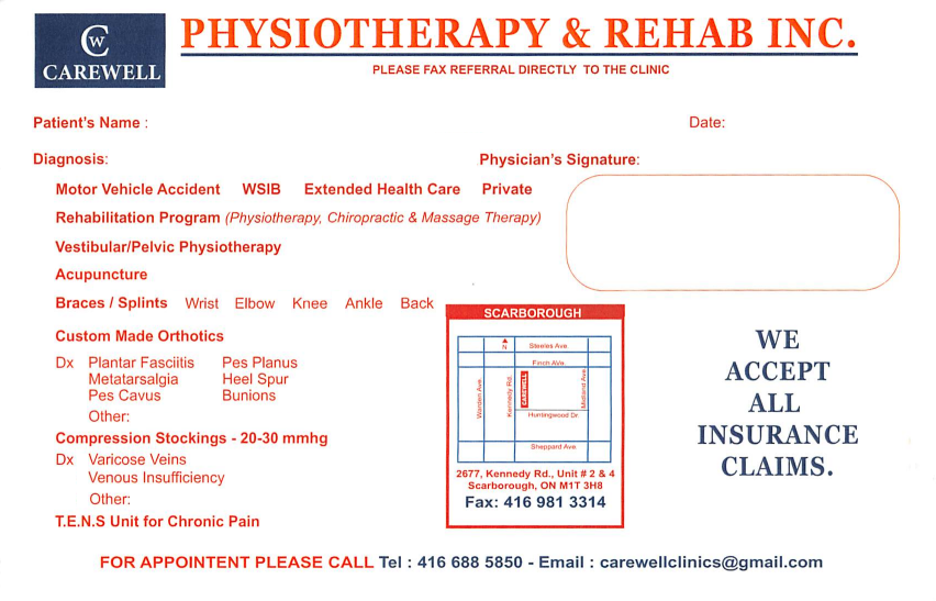 Carewell Physiotherapy and Rehab eForm